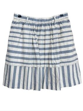 Madewell Chambray Blue Striped Mini Circle Skirt